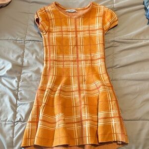 Sincerely Jules Orange Plaid Kids Dress